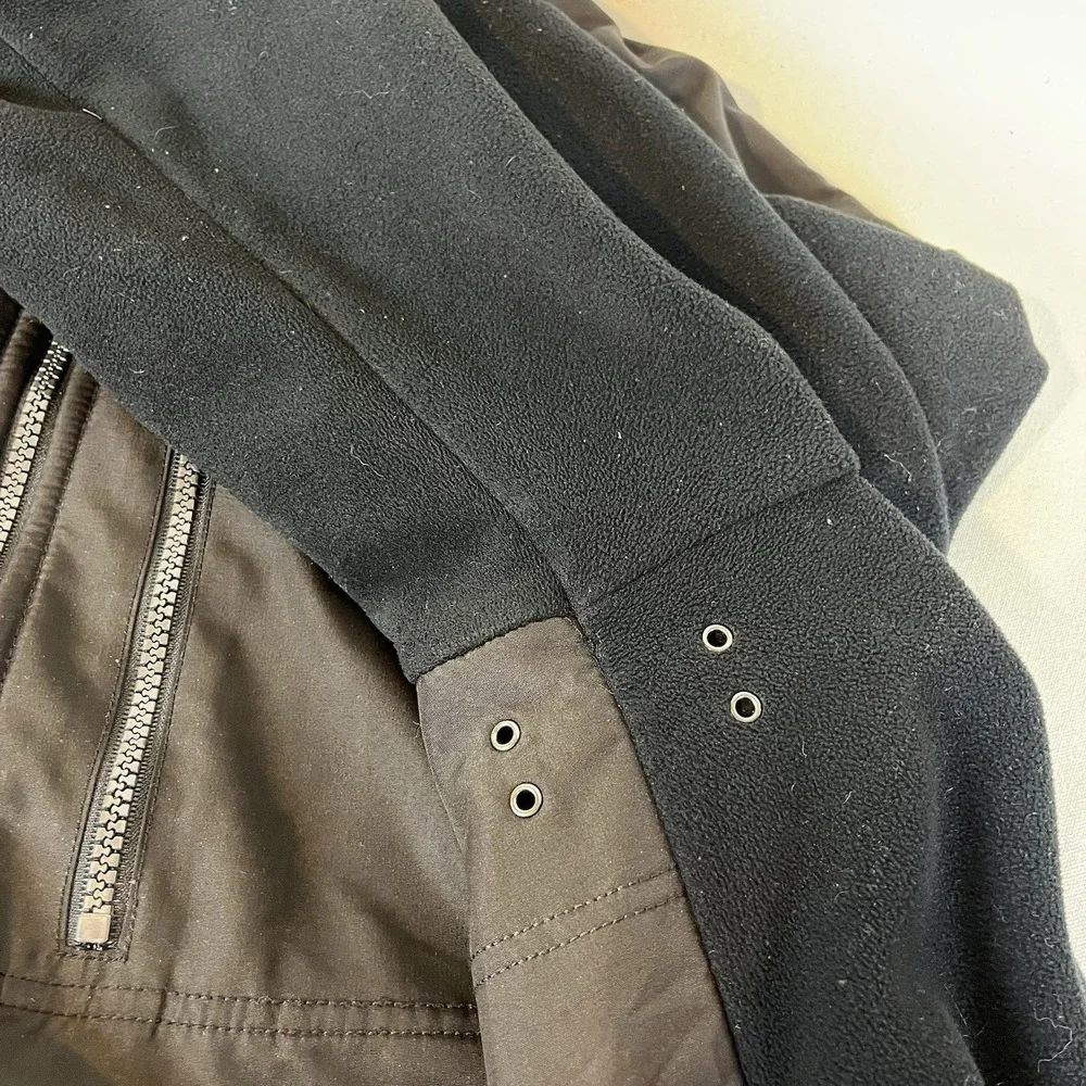 Calvin Klein Fleece Jacket Mens Size 2X Black Dark Brown Full Zip Long Sleeves